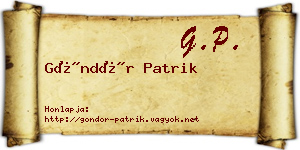 Göndör Patrik névjegykártya